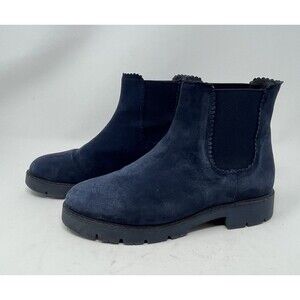 Boden Blue Suede Pull On Boots Rubber Sole Size EU 39, US 8.5